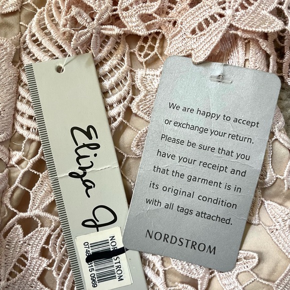 ELIZA J • NWT Formal Blush Lace Overlay Evening Cocktail Dress Size 6 - Picture 6 of 6